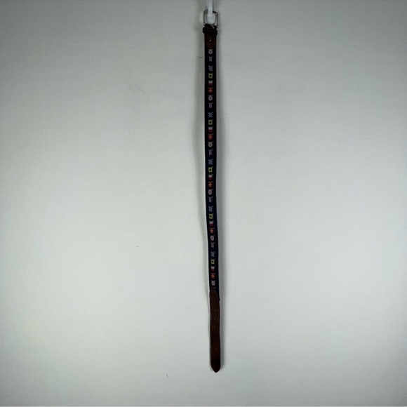 Nautical Flags Motif Leather Tab Belt - Picture 4 of 10